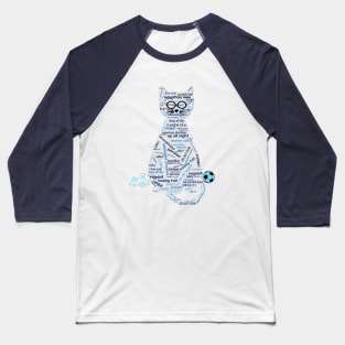 I Love Cats Word Art Baseball T-Shirt